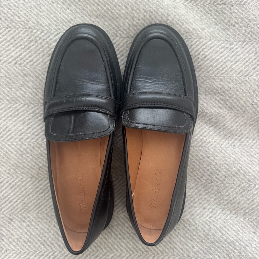 Madewell black leather loafers